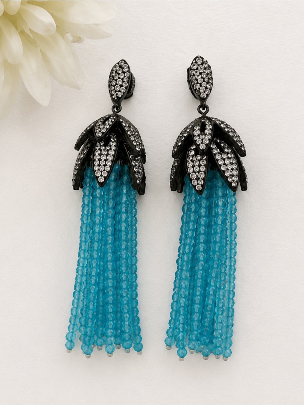 New Swarovski & Turquoise Crystal Dangle Earrings